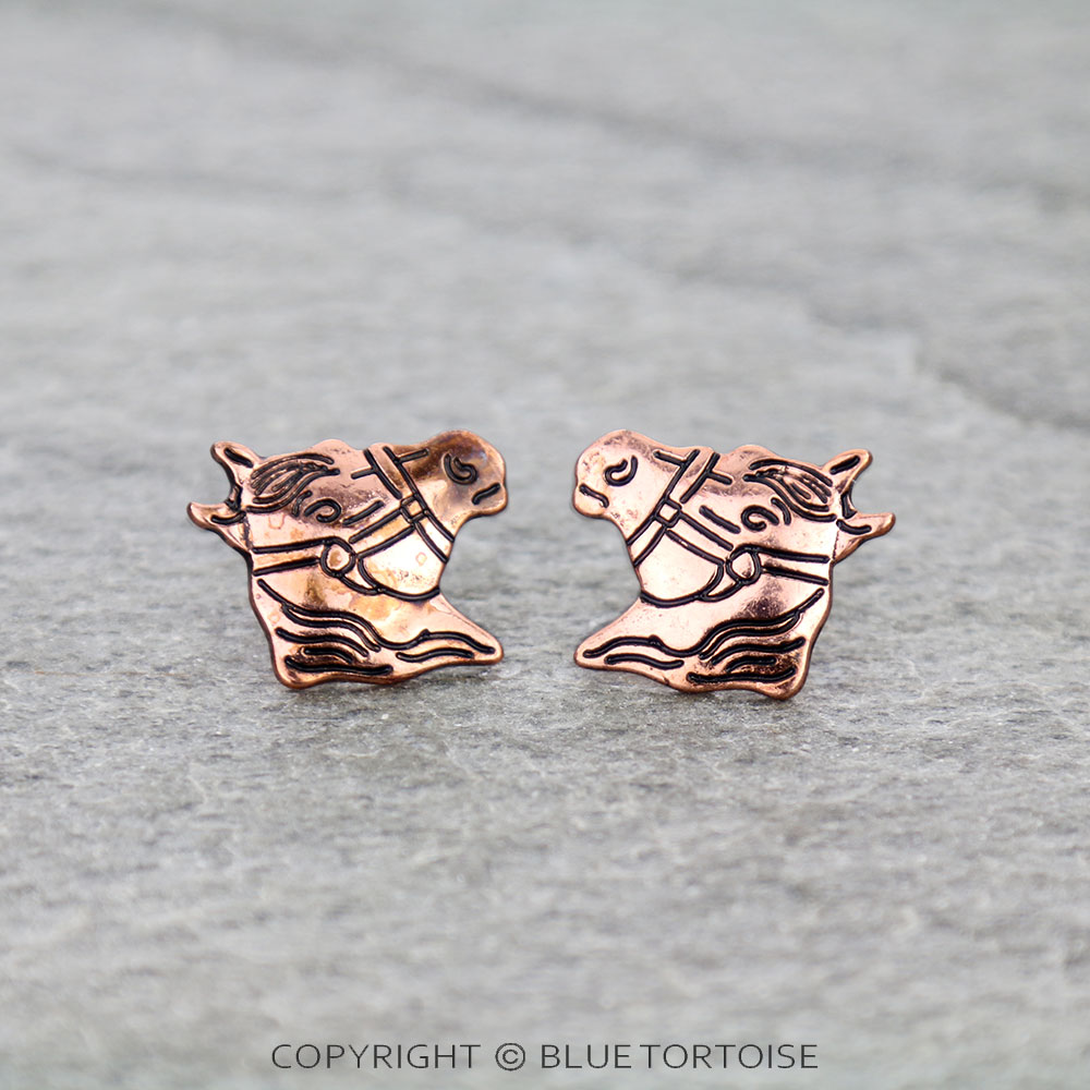 Western Horse Head Stud Earrings