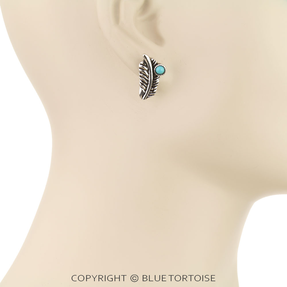 Western Mini Feather Stud Earrings - Image 2