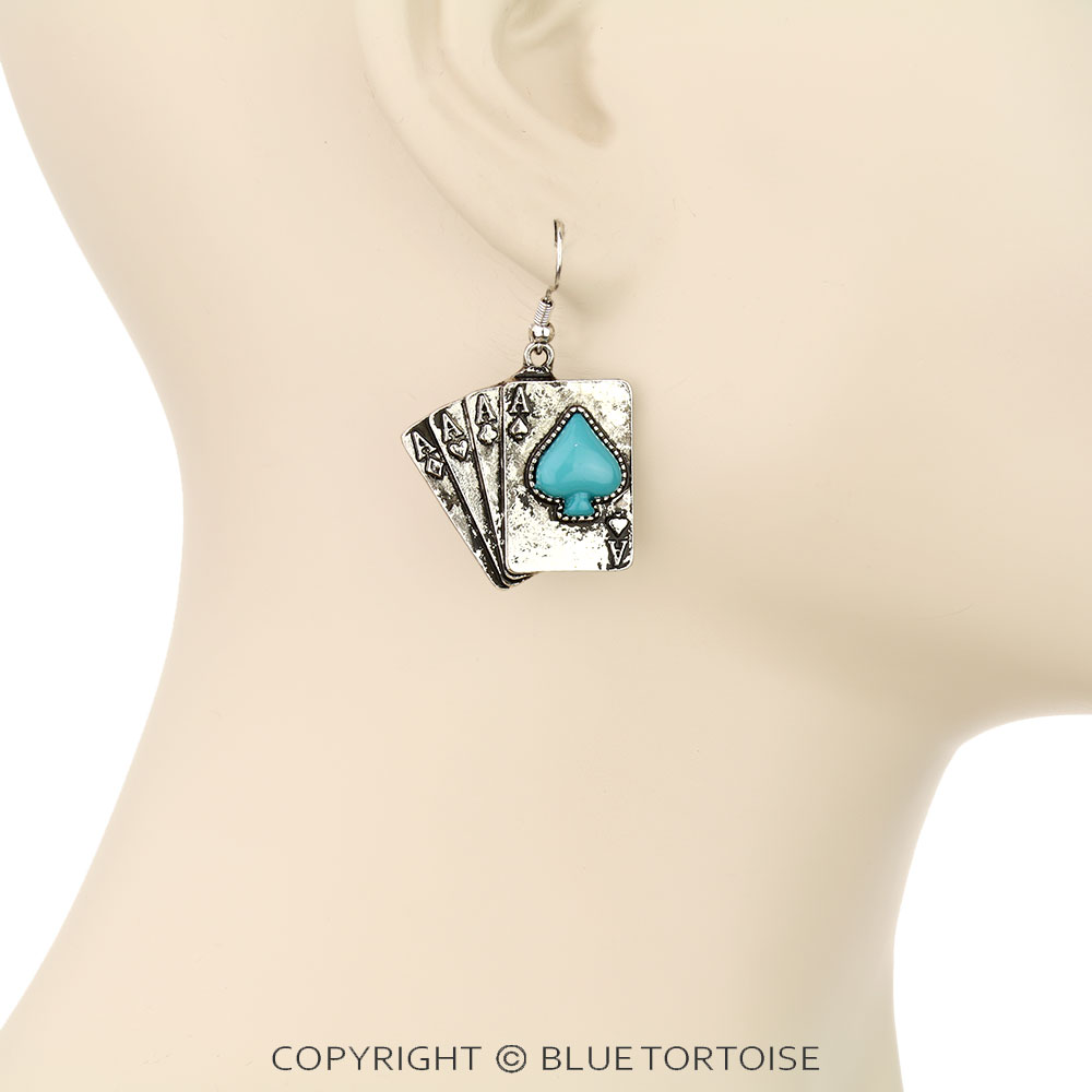 Ace of Spades Dangle Earrings - Image 2