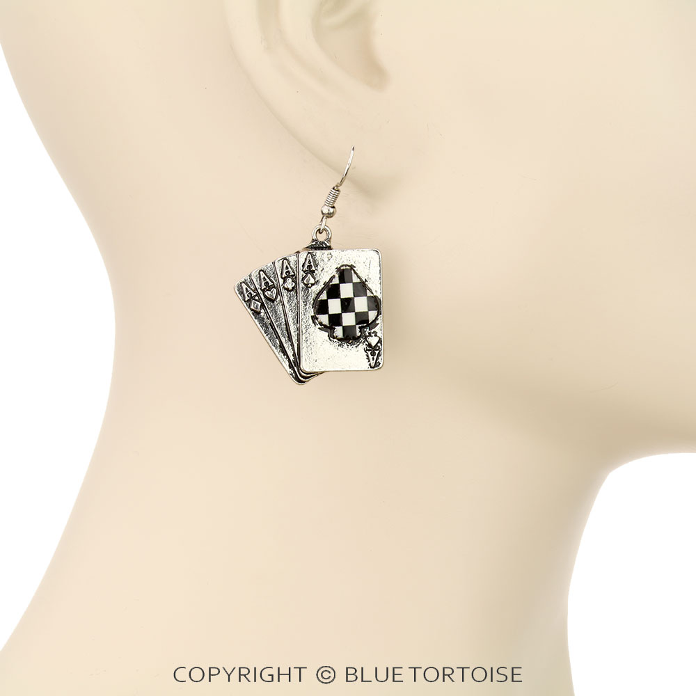 Ace of Spades Dangle Earrings - Image 2