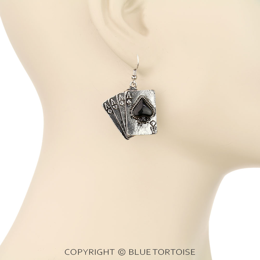 Ace of Spades Dangle Earrings - Image 2