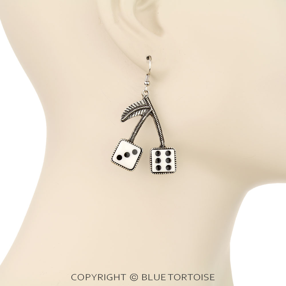 Western Dice Cherry Dangle Earrings - Image 2
