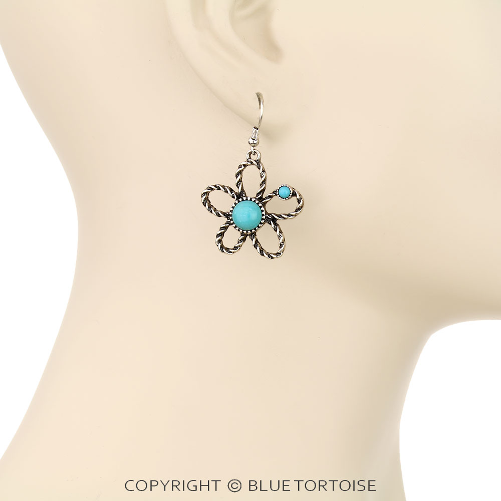 Western Rope TXR Flower Dangle Earrings - Image 2