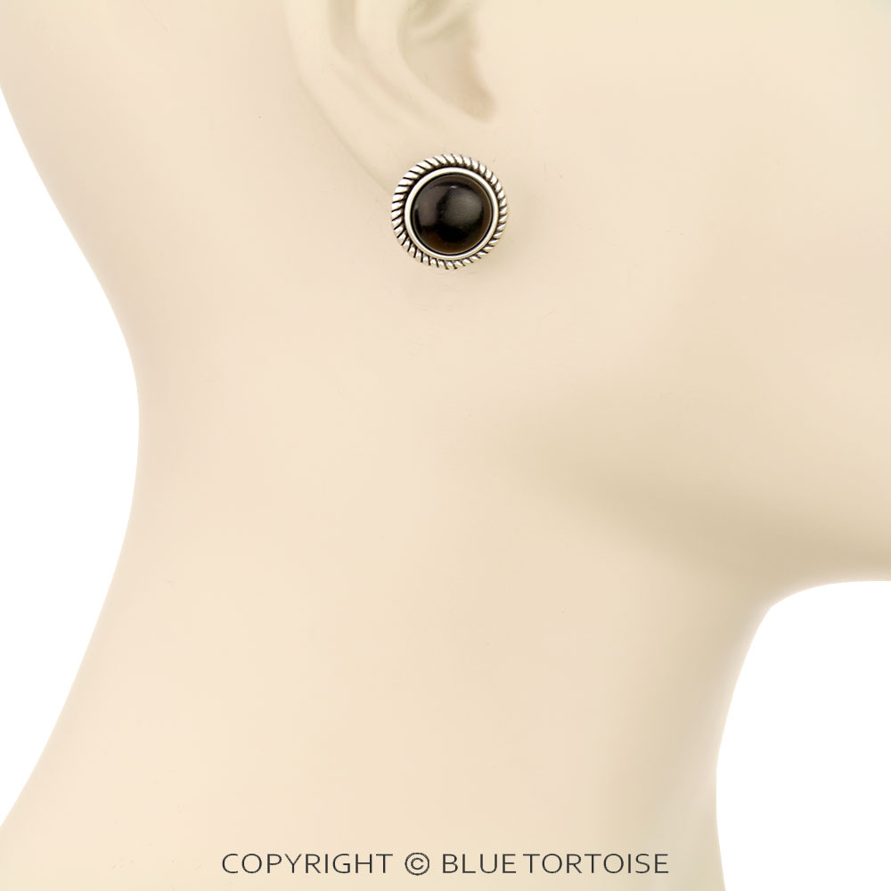 Superior Round Stud Earrings - Image 2