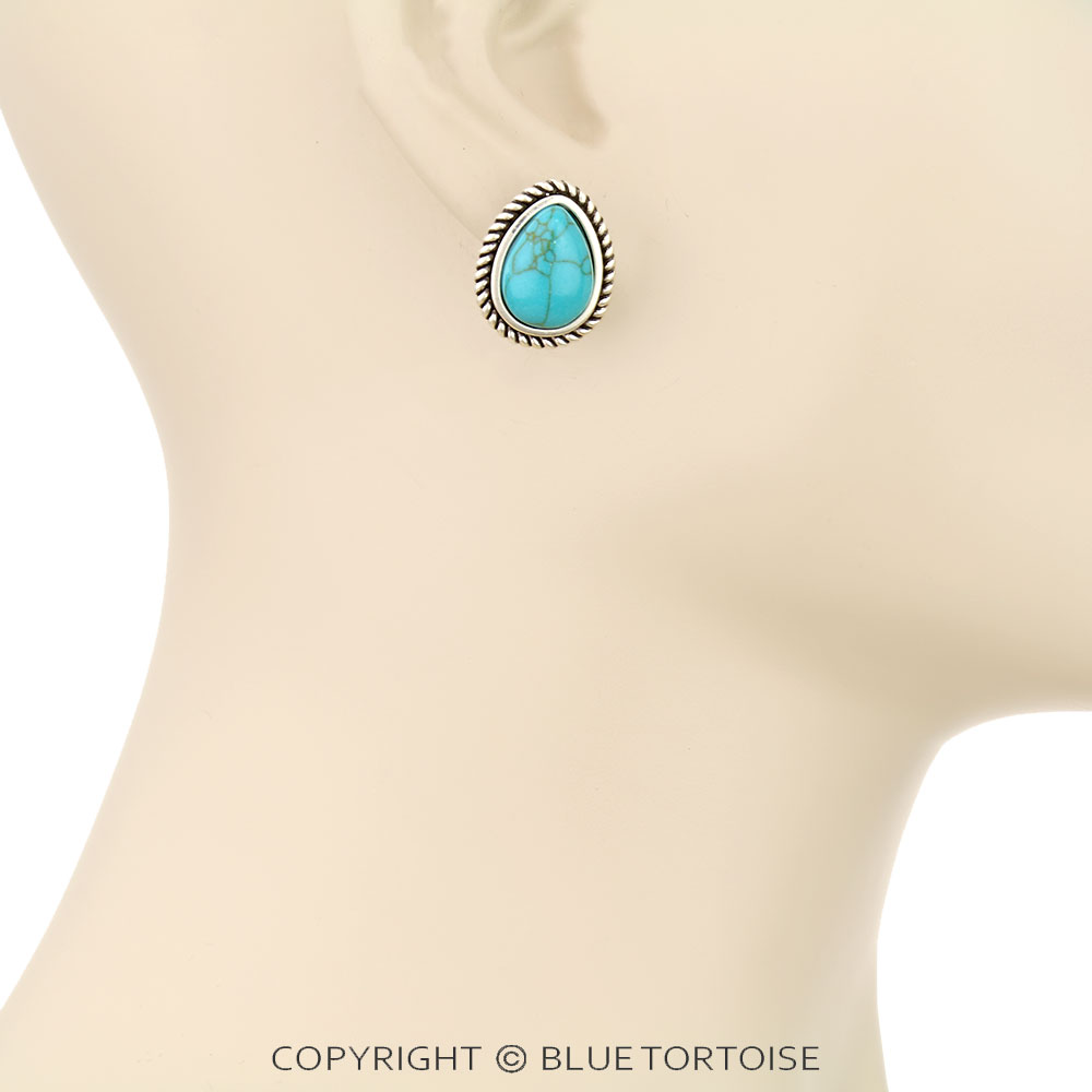 Superior Teardrop Stud Earrings - Image 2