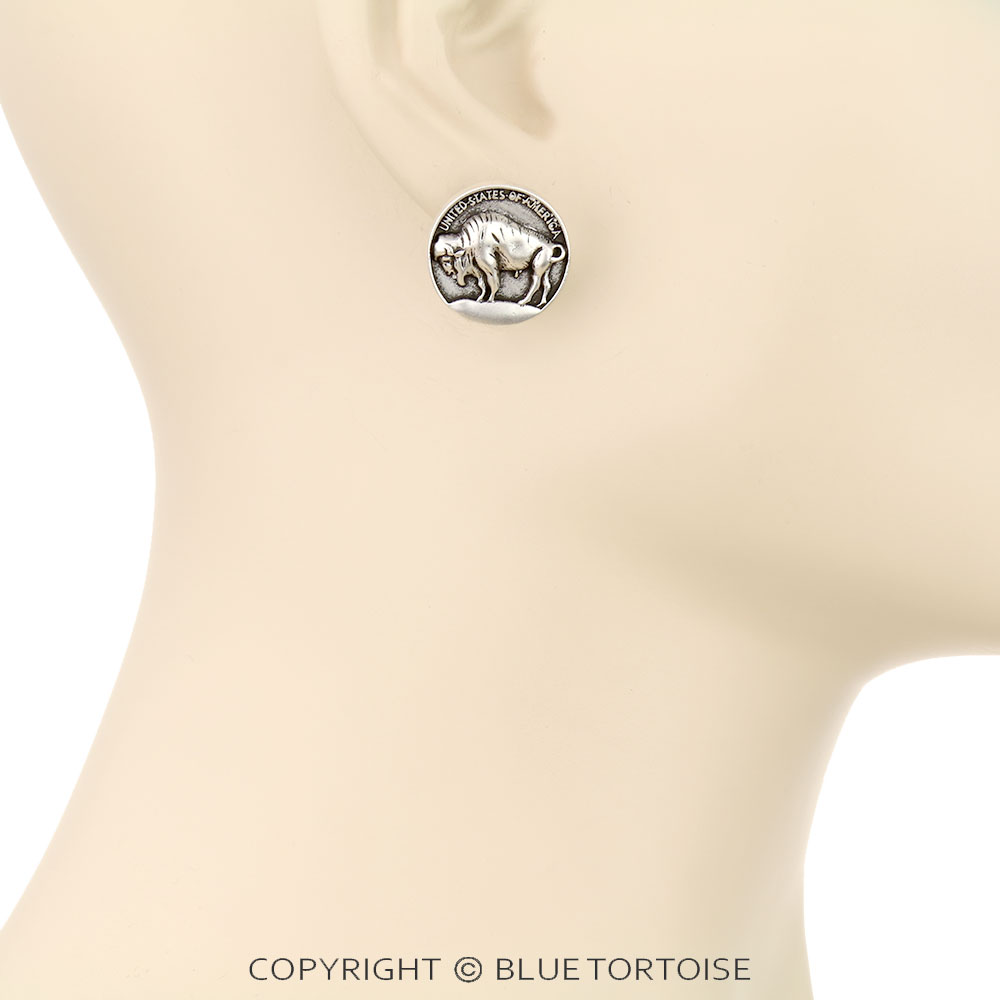Superior Buffalo Coin Stud Earrings - Image 2