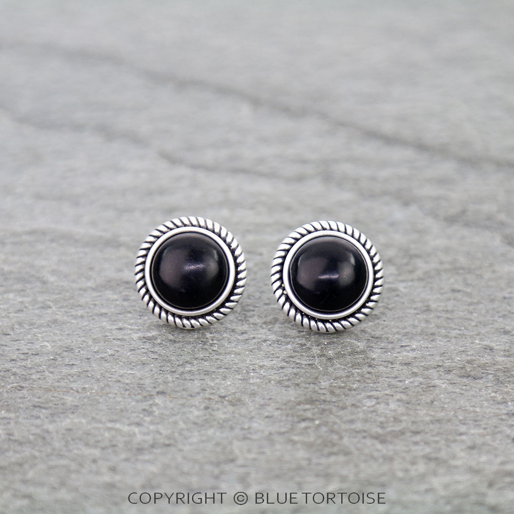 Superior Round Stud Earrings
