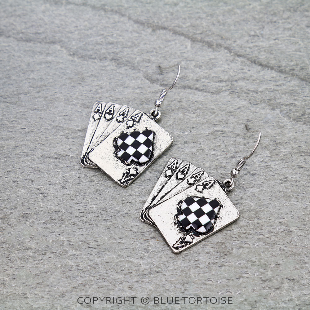 Ace of Spades Dangle Earrings