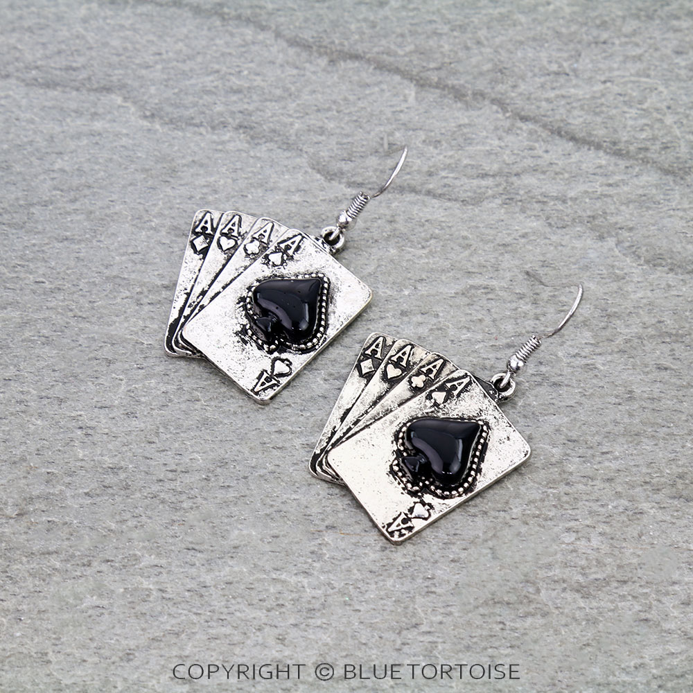 Ace of Spades Dangle Earrings