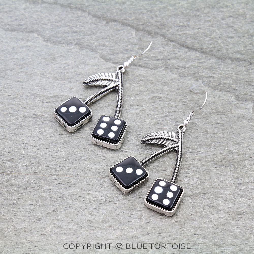 Western Dice Cherry Dangle Earrings