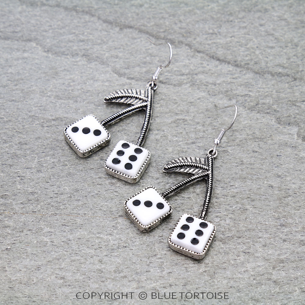 Western Dice Cherry Dangle Earrings