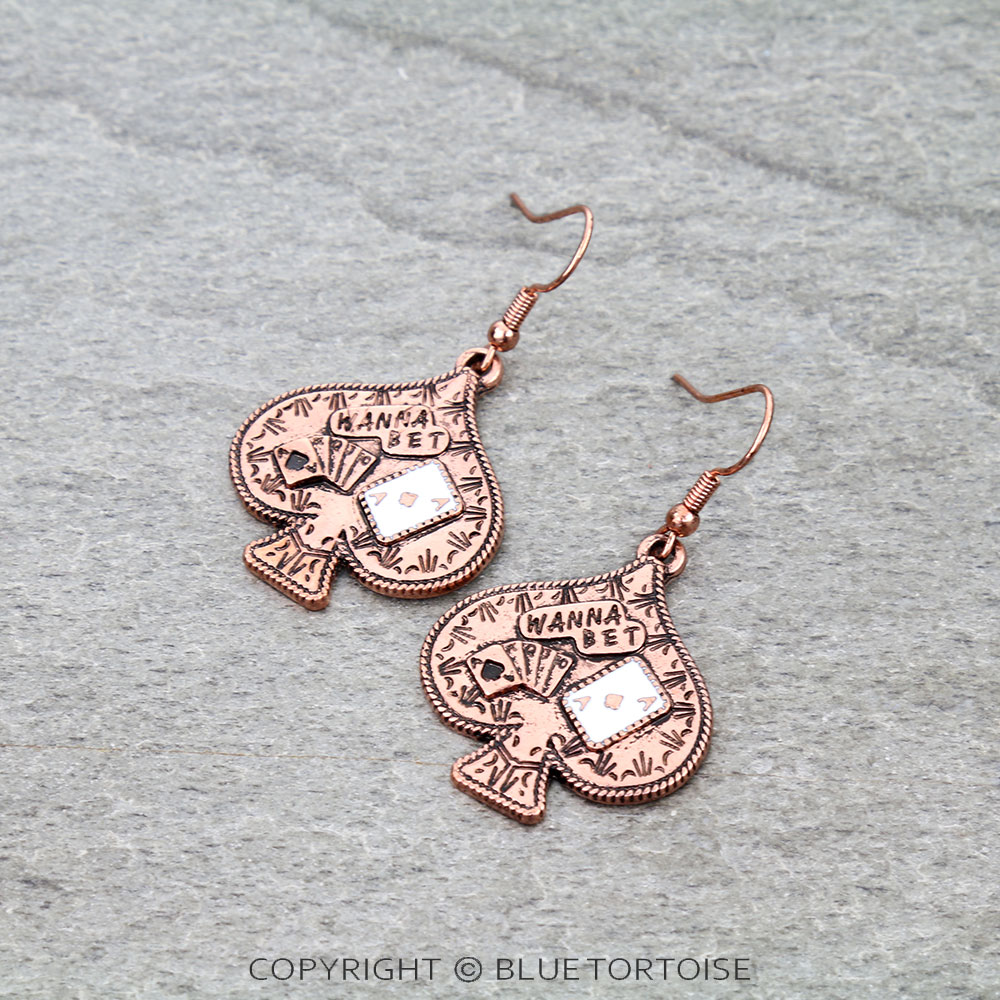 Wanna Bet Spade Dangle Earrings
