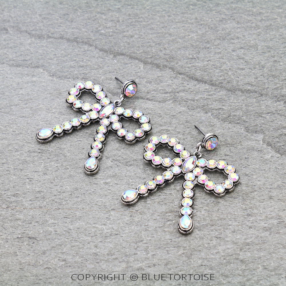 Western Bow Stone Stud Earrings
