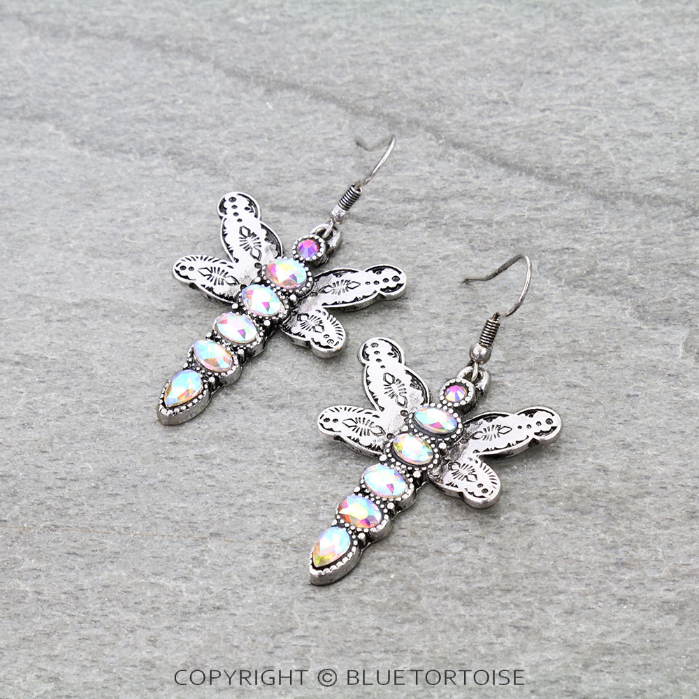 Western Dragonfly Dangle Earrings