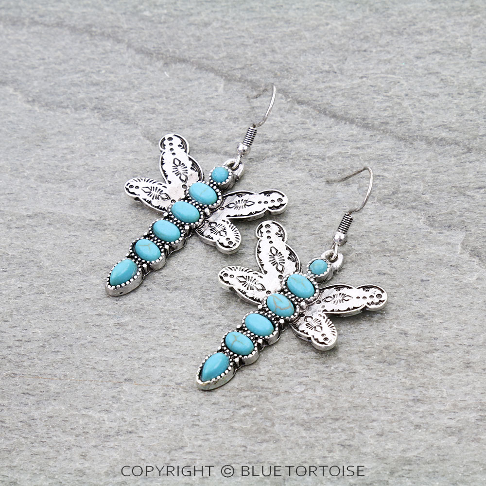 Western Dragonfly Dangle Earrings