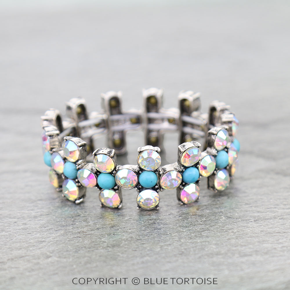 Western Cross Stone Stretch Bracelet