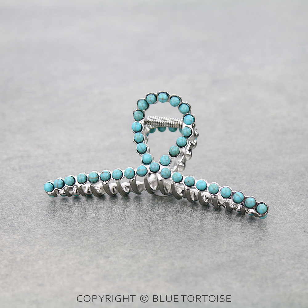 4.5" Stone Bead Hair Claw Clip