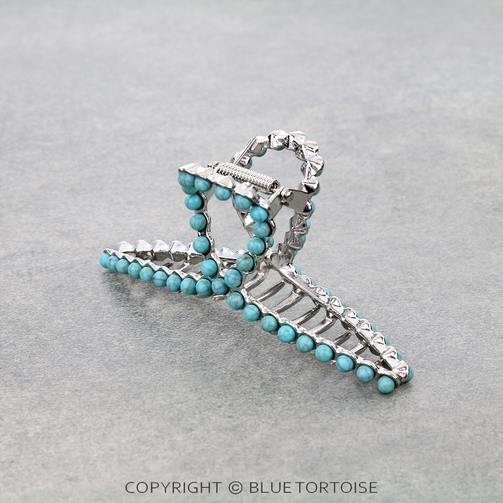 4.5" Stone Bead Hair Claw Clip - Image 2