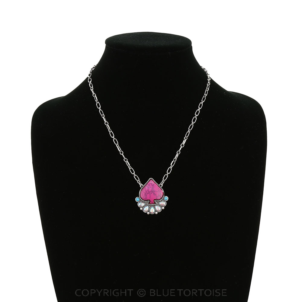 Western Spade Hand Stone Necklace - Image 2