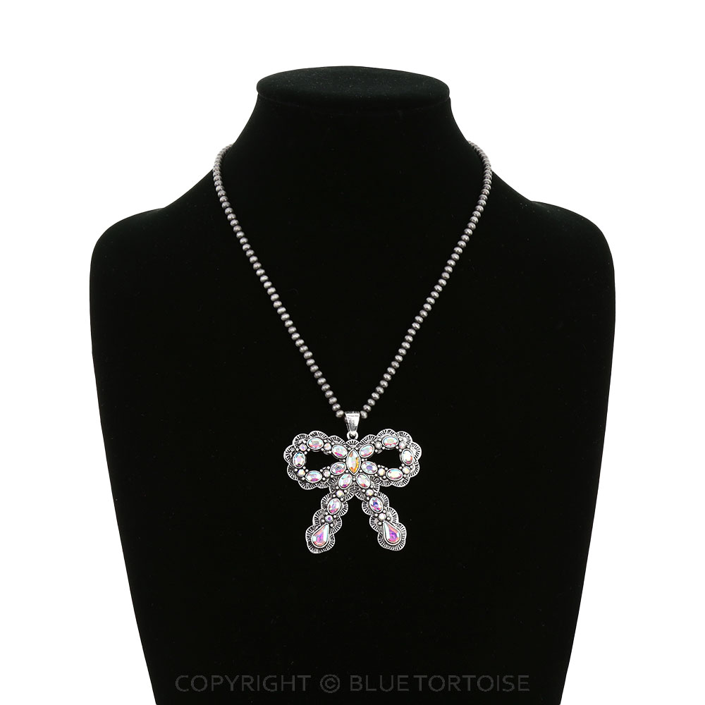Western Bow Pendant Necklace - Image 2