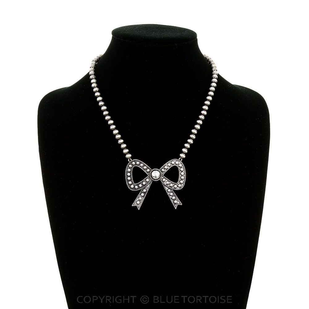 Western Ball TXR Bow Pendant Necklace - Image 2
