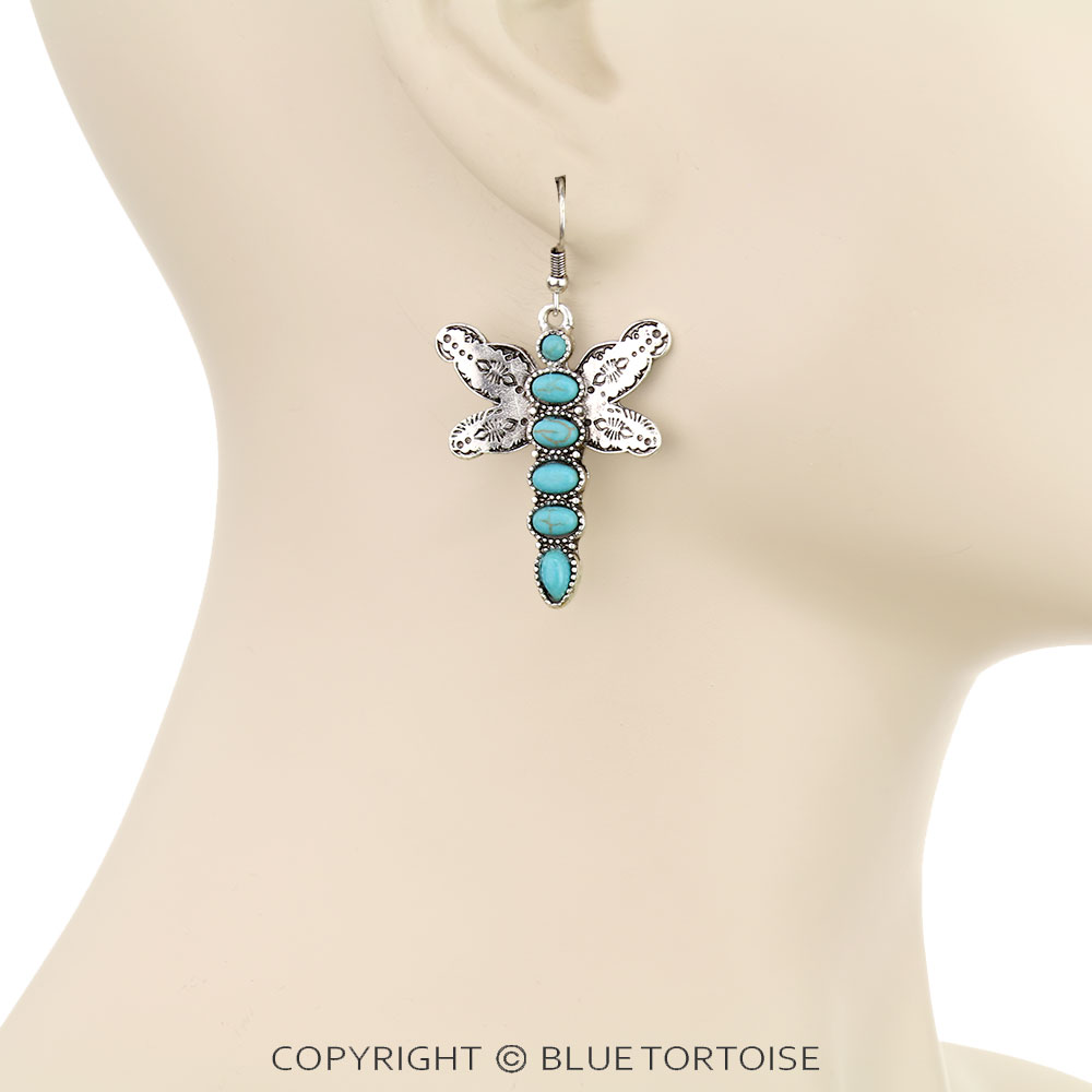 Western Dragonfly Dangle Earrings - Image 2