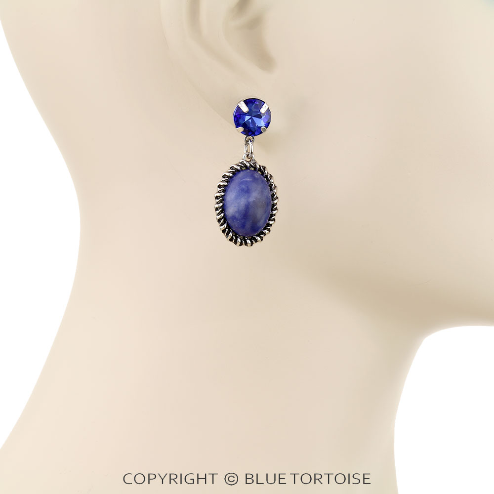 Western Semi Precious Stone Stud Earrings - Image 2