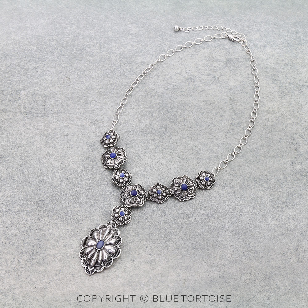Western Concho Drop Necklace