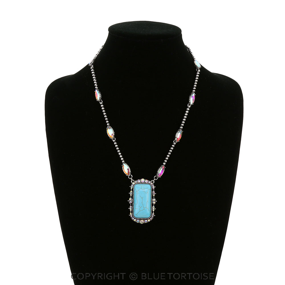 Western Rectangle Stone Necklace - Image 2