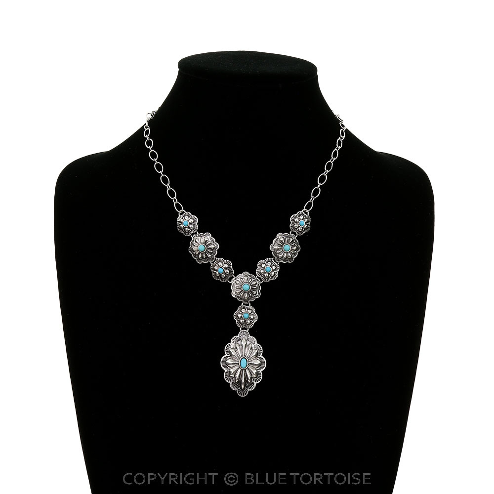 Western Concho Drop Necklace - Image 2