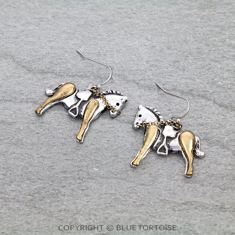 Western Horse Dangle Earrings