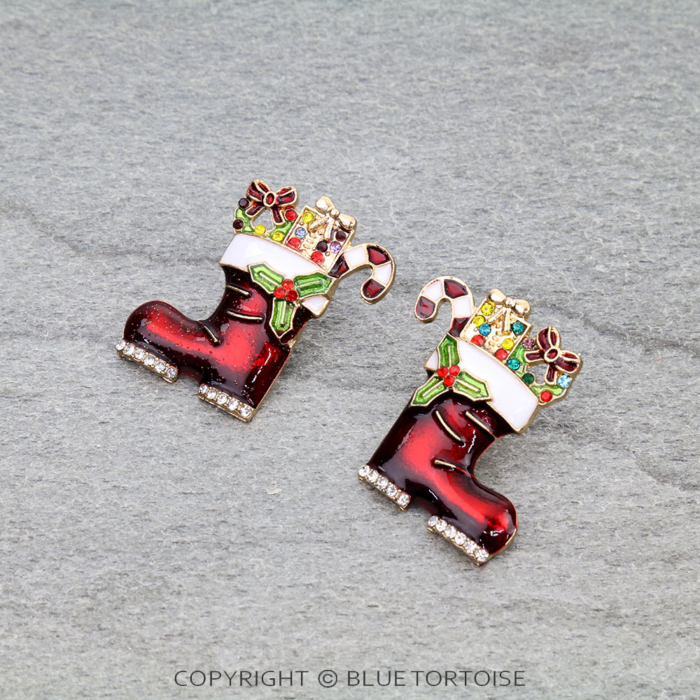 Christmas Boot Stud Earrings