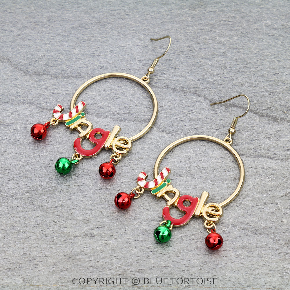 Christmas Jingle Round Dangle Earrings