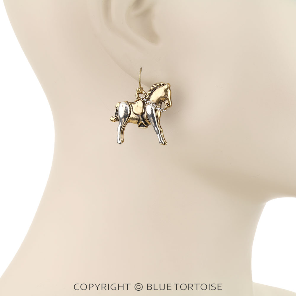 Western Horse Dangle Earrings - Image 2