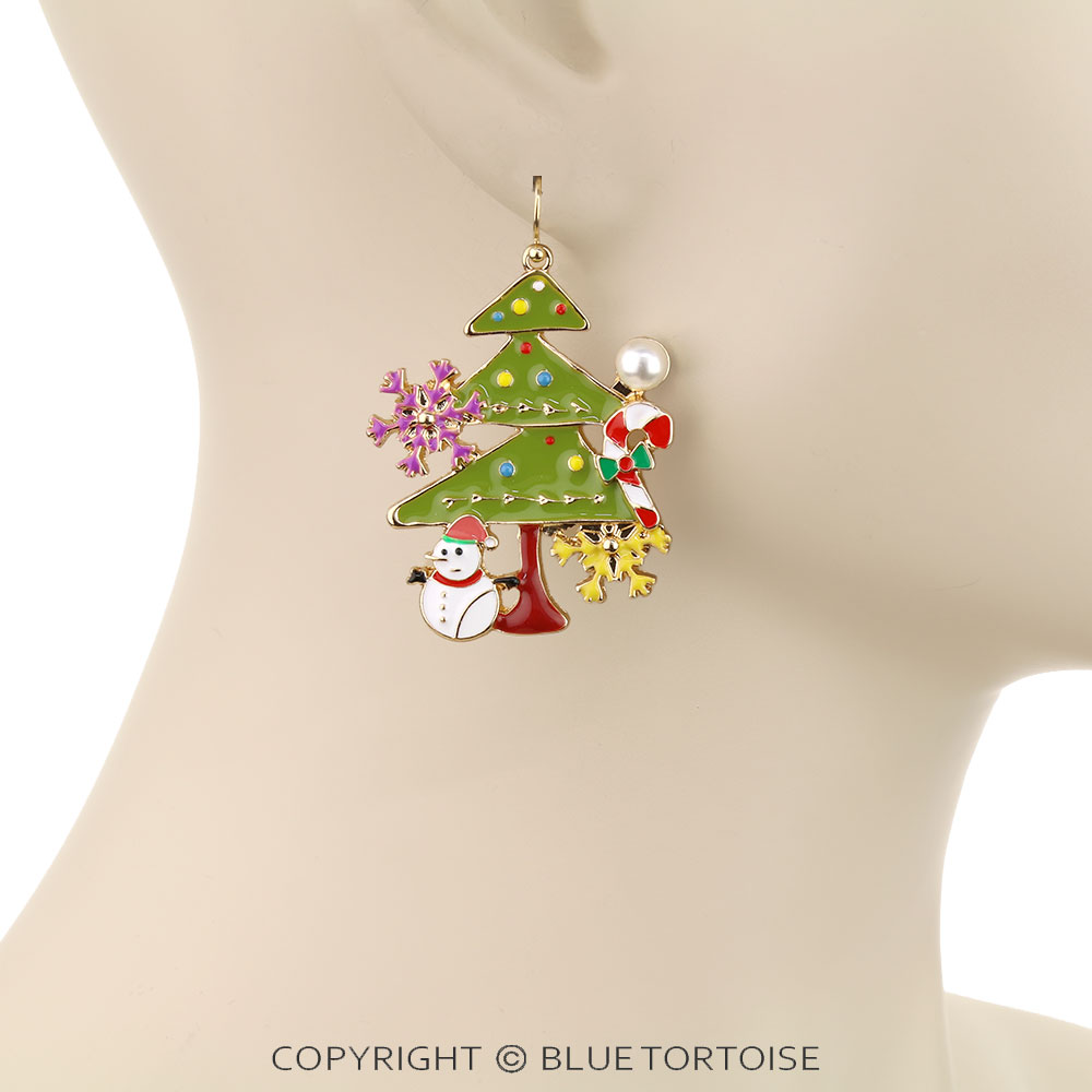 Christmas Tree Dangle Earrings - Image 2