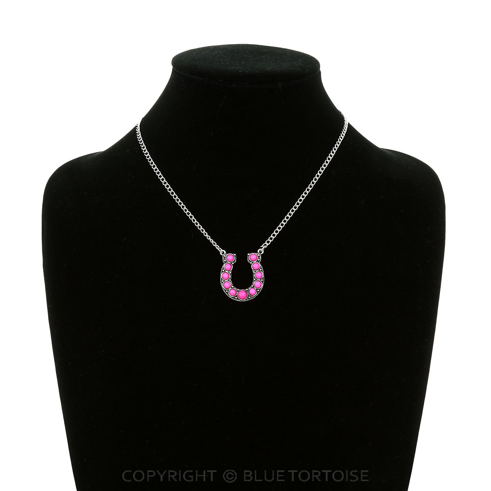 Western Semi Stone Horseshoe Necklace - Image 2