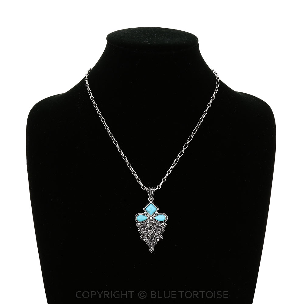 Western Boot Stitch Stone Necklace - Image 2