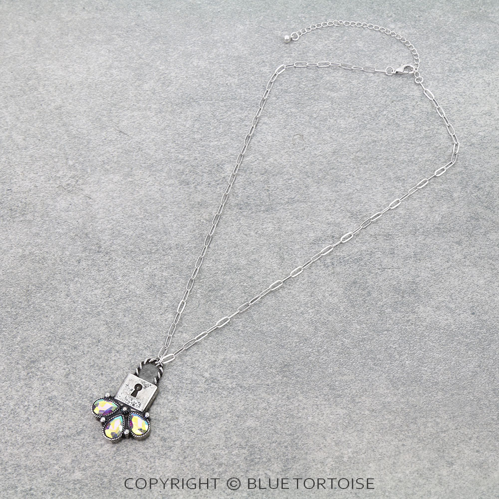 Western Stone Lock Necklace