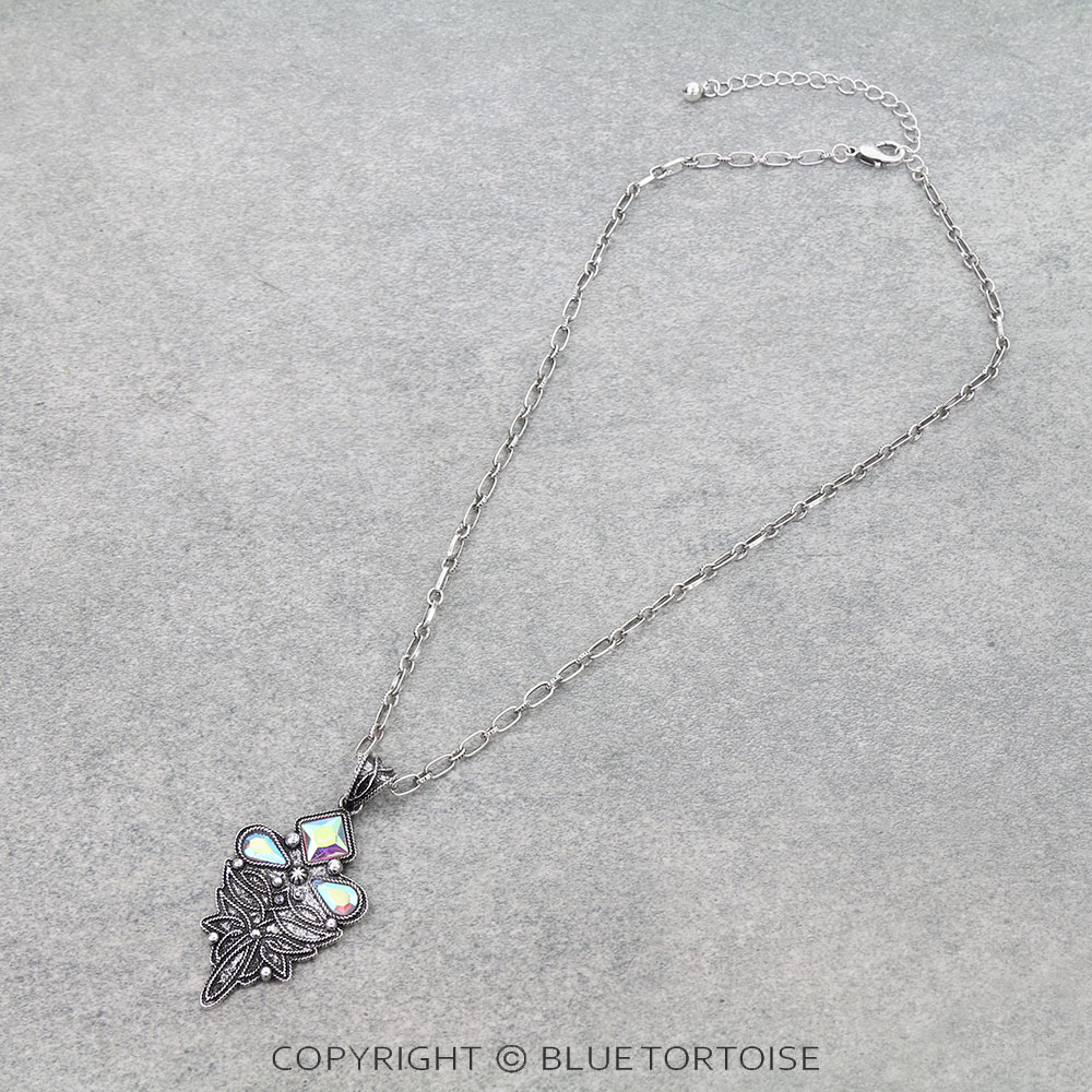 Western Boot Stitch Stone Necklace