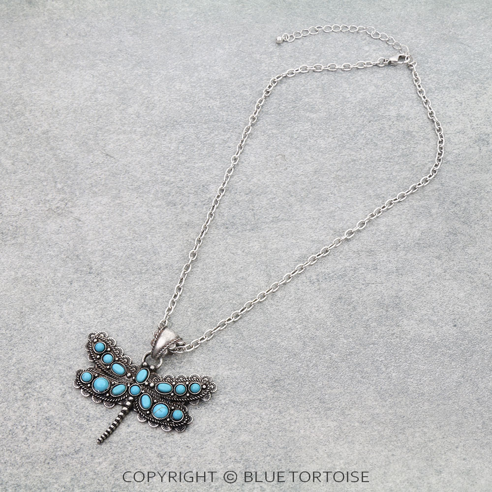 Western Dragonfly Stone Necklace