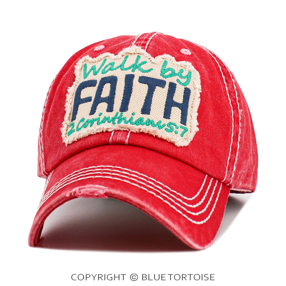 "Walk By Faith" Washed Vintage Ball Cap - Image 2