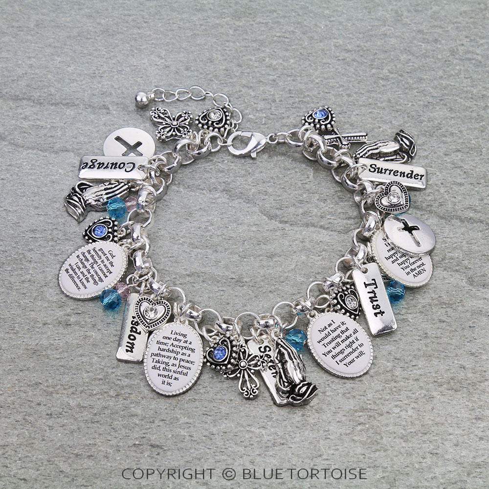 Religious Multi Charm Link Bracelet