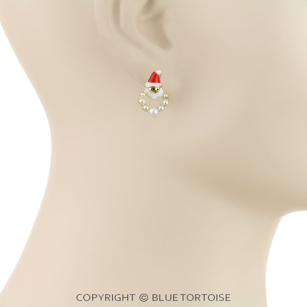 Christmas Santa Stud Earrings - Image 2