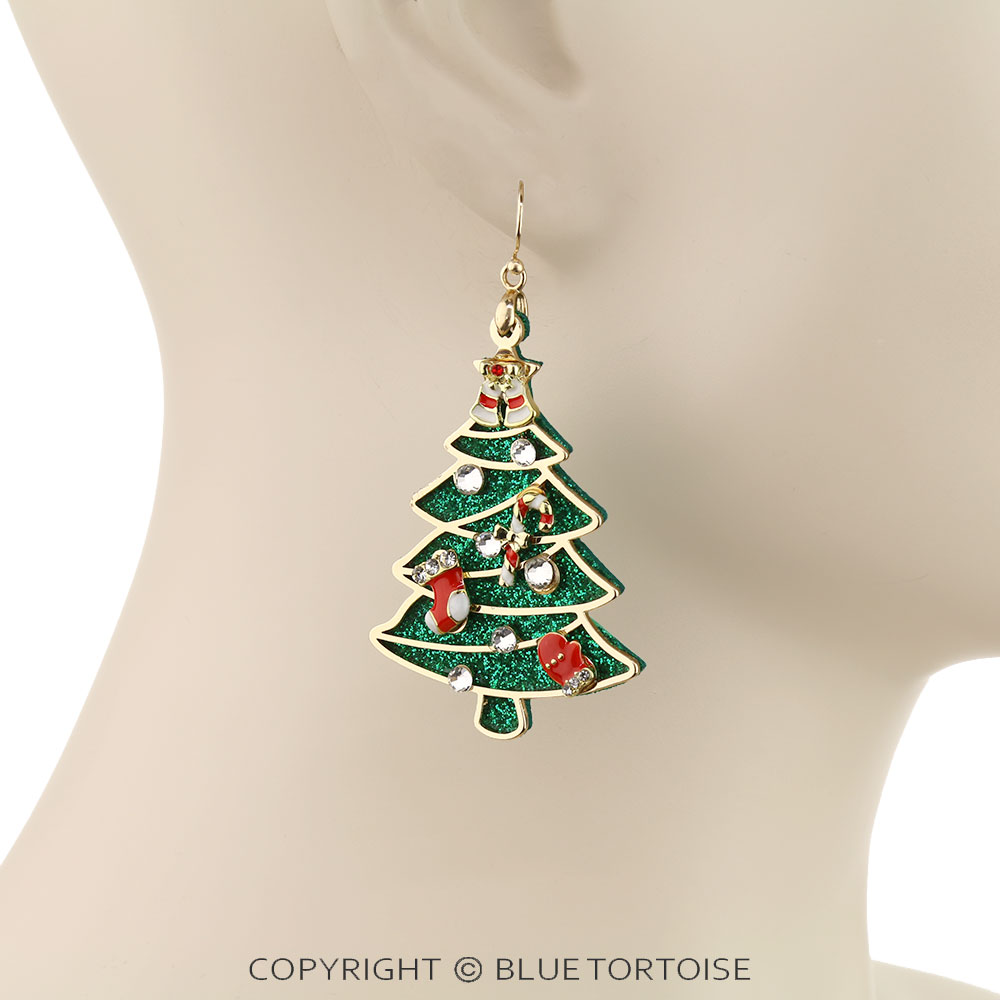Christmas Tree Foam Dangle Earrings - Image 2