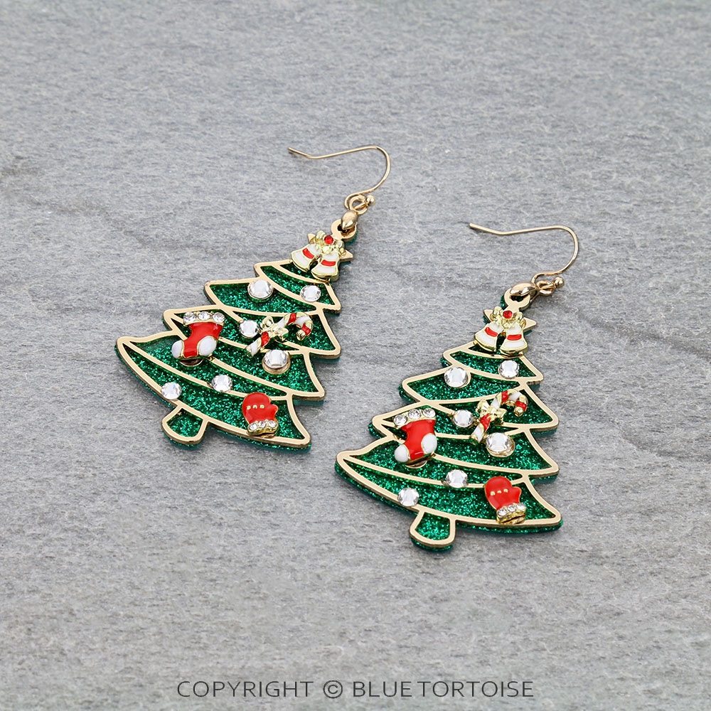 Christmas Tree Foam Dangle Earrings