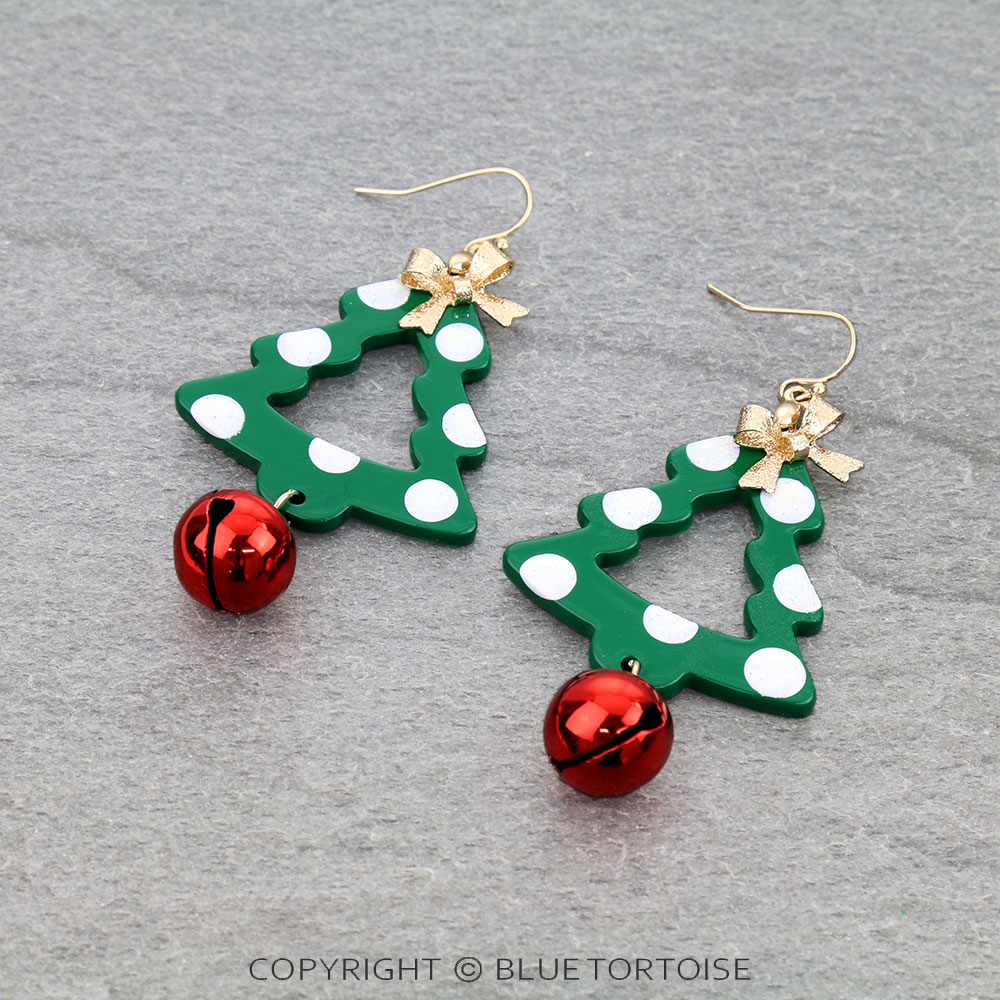 Christmas Tree Bell Dangle Earrings