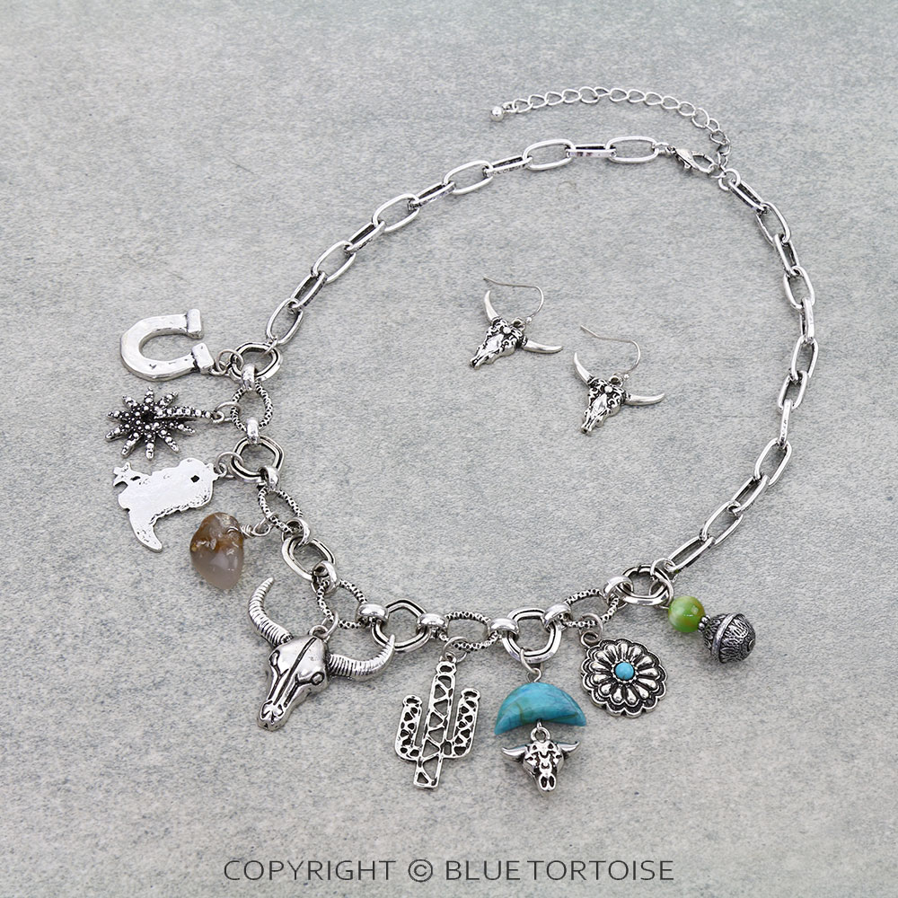 Western Theme Charm Necklace Set