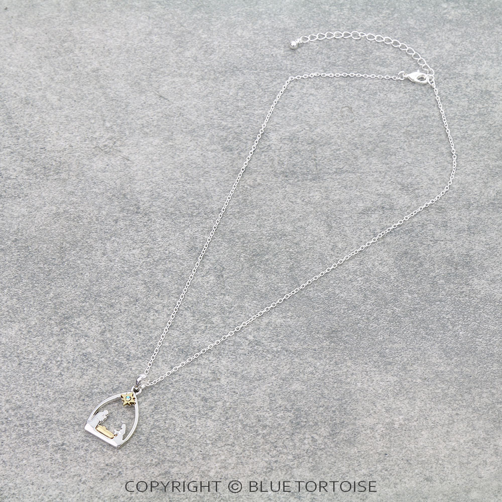 Nativity Cutout Pendant Necklace