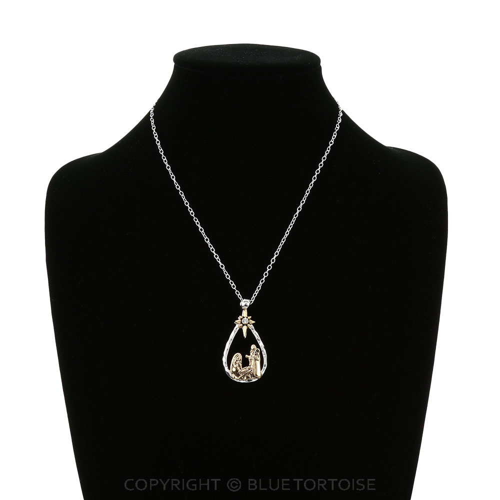 Nativity Cutout Pendant Necklace - Image 2