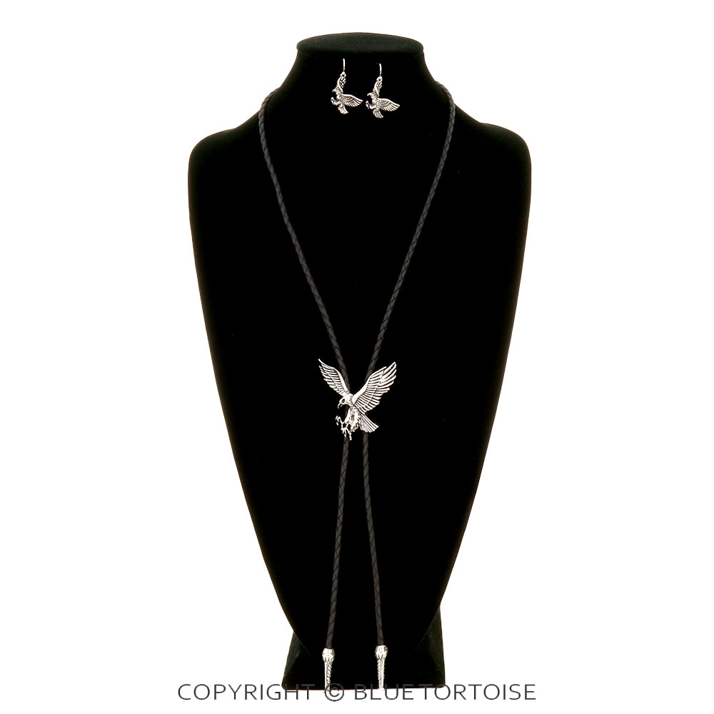 Western Eagle Bolo Necklace Set - Image 2
